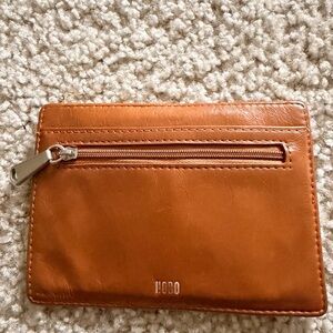 HOBO Tan Leather Zip Card Wallet